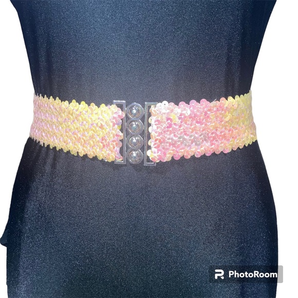 y2k pink iridescent sequin belt rbd rebelde OS - Picture 2 of 5